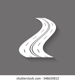 road vector icon with shadow