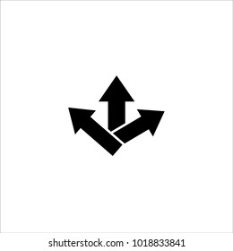 road vector icon , three-way arrow