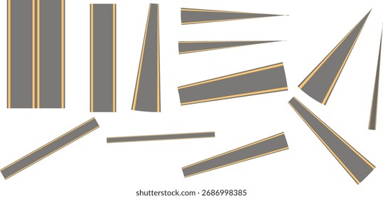Iconos del vector del camino aislados en el fondo blanco, Elementos isométricos del Vector del camino y de la carretera para la creación del mapa de la ciudad Conjunto de Elementos del camino aislados en blanco. Ilustración vectorial	