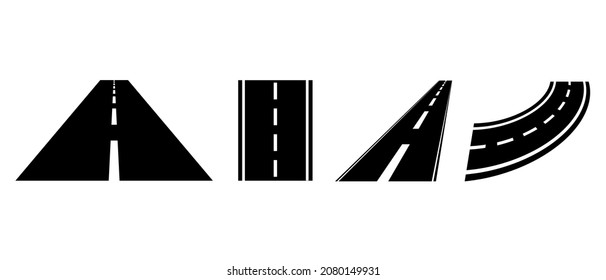 Road vector icons set. Highway symbol