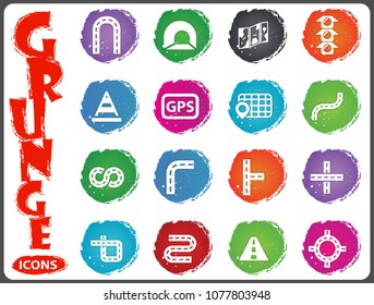 Road vector icons for user interface design