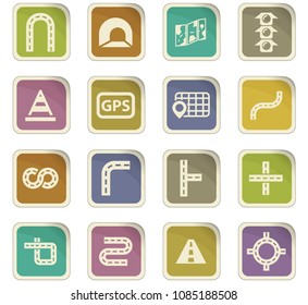 Road vector icons for user interface design