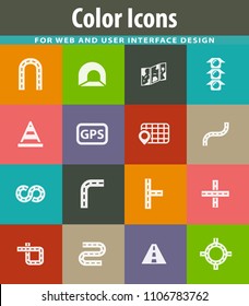 Road vector icons for user interface design