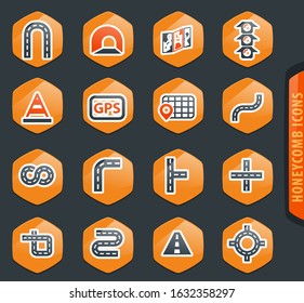 Road vector icons for user interface design
