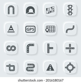 Road vector icons for user interface design
