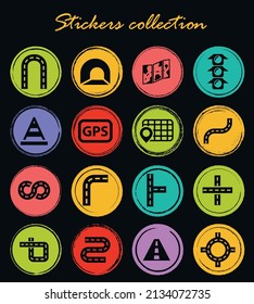 Road vector icons for user interface design
