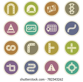 Road vector icons for user interface design