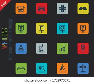 road vector icons for web and user interface design