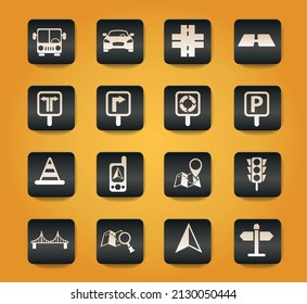road vector icons for web and user interface design