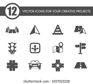 road vector icons for your creative ideas