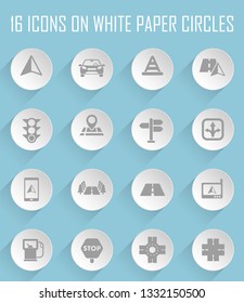road vector icons for your creative ideas. web icons on white paper circles
