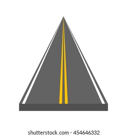 Road vector illustration. Ditrection highway with markings.