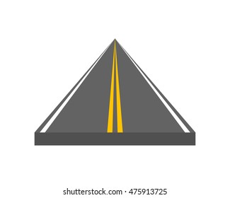 Road vector illustration. Ditrection highway with markings.