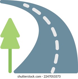 road  Vector illustration on a transparent background. Premium quality symmbols. Line Color vector icons for concept and graphic design.