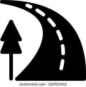 road Vector illustration on a transparent background. Premium quality symmbols. Glyphs vector icons for concept and graphic design.