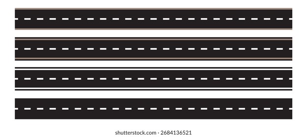 Ilustración vectorial de carreteras. Señal de tráfico Vector Plantilla autopista. Carretera. 