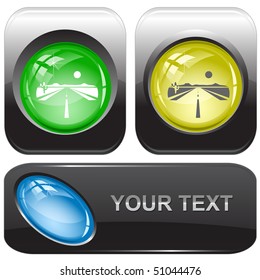 Road. Vector internet buttons.