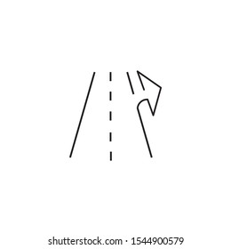road vector line icon. road outline icon. turn right sign icon. symbol, logo illustration. EPS 10