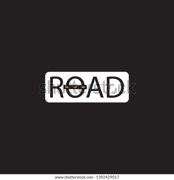 road vector logo, with\
the shape of the road in the letter O and the black background make\
it simple.