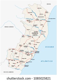 road vector map of the brazilian state espirito santo
