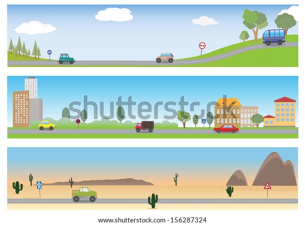Road Vector Set You Design Stock Vector (Royalty Free) 156287324