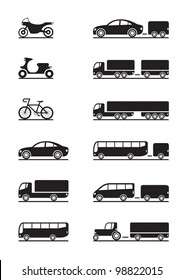 Road vehicles icons - vector illustration