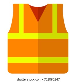 Road vest safety jacket flat icon, vector sign, colorful pictogram isolated on white. Symbol, logo illustration. Flat style design