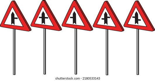 Road Warning Sign Set Isolated Vector Stock Vector Royalty Free 2180533143 Shutterstock 