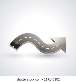 Road Wave Arrow. Vector Sign