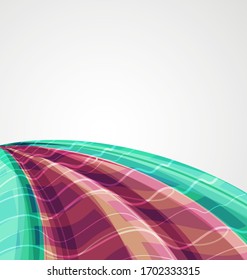 Road wavy lines in colorful abstract background