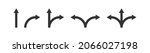 Road way arrow icon set. Fork sign. Two way, three way arrow. Right and left direction in vector flat style.