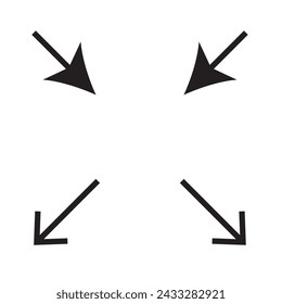 Road way arrow icon set. Fork sign. Two way, three way arrow. Right and left direction in vector flat style.