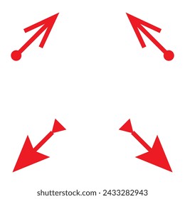 Road way arrow icon set. Fork sign. Two way, three way arrow. Right and left direction in vector flat style.