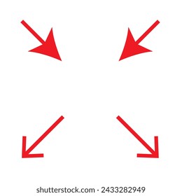 Road way arrow icon set. Fork sign. Two way, three way arrow. Right and left direction in vector flat style.