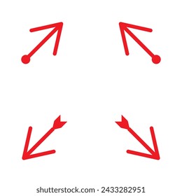 Road way arrow icon set. Fork sign. Two way, three way arrow. Right and left direction in vector flat style.