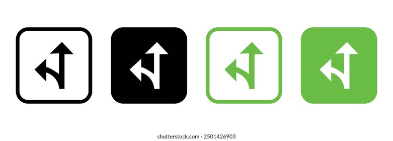 Road way arrow icon set. Two way direction arrows icons. Two way arrows vector symbol isolated on white. arrows vector illustration. eps 10