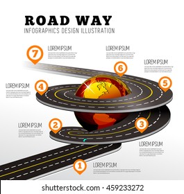 Road way design infographics.