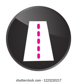 road way icon for travel application or button for website, user interface design