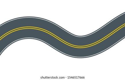 Road way journey highway Vector illustration. Asphalt street isolated road. 