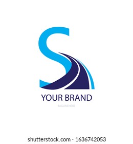 Road Way And Letter S Logo Vector