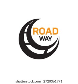 Road way logo icon flat design