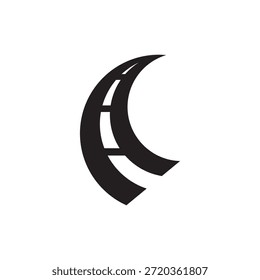 Diseño plano del icono del logotipo de la carretera