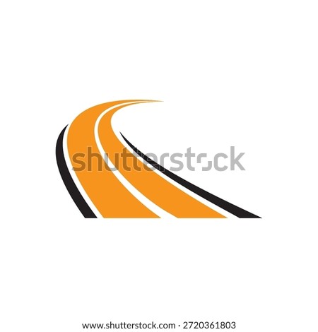 Road way logo icon flat design