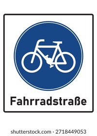 A Fahrradstraße is a road where bicycles have priority over other vehicles. Motor vehicles are only allowed if specifically permitted and must travel at bicycle speed, usually with a maximum speed limit of 30 km per hour. This type of road is designed to improve cyclist safety and promote sustainable transportation.
