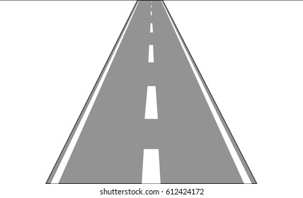  road with white markings. Vector illustration