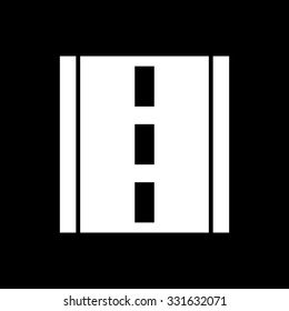 road - white vector icon