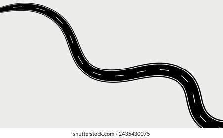 Road, winding highway isolated vector design.
