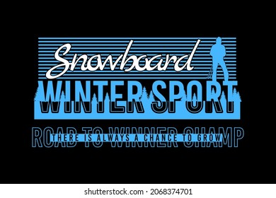 road to winner silhouette typography design