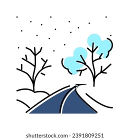 road winter color icon vector. road winter sign. isolated symbol illustration