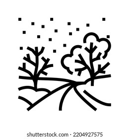 road winter line icon vector. road winter sign. isolated contour symbol black illustration